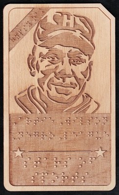 JUD WILSON - Wood Engraved BRAILLE Card RARE by GYPSY OAK - HOMESTEAD GRAYS