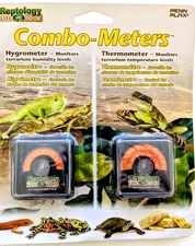 Reptile Penn Plax Reptology Square Dial Stick-on Hygrometer / Thermometer Combo