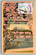 #4982 Gifts of Friendship Cherry Blossoms & Lincoln Memorial Maxi Card w/Pictori
