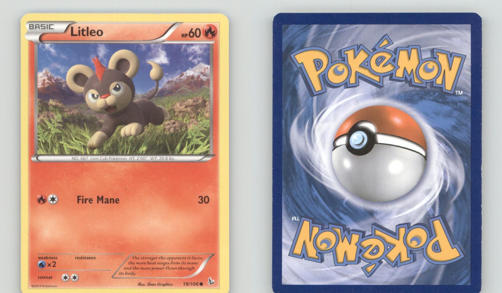 LITLEO 19/106 COMMON FLASHFIRE POKEMON LIGHTLY PLAYED