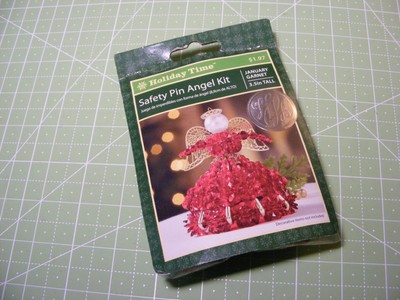 Holiday Time Safety Pin January Garnet Angel beaded ornament Kit Christmas 3.5 