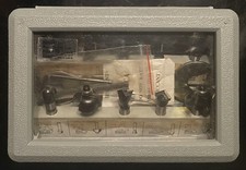 POWERCRAFT ROUTER BIT SET 8mm SHANK x 8pcs + STORAGE CASE = SIX PCS UNUSED VGC