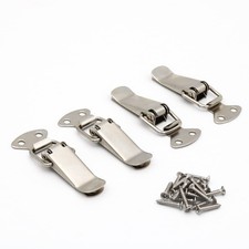 Latch, Stainless Steel Spring Loaded Toggle Latch, Silver Catch Hasp Clamp Clip