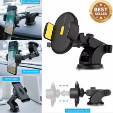 Car Phone Holder Mount   Long Arm Telescopic Dashboard  Windshield Suction Cup