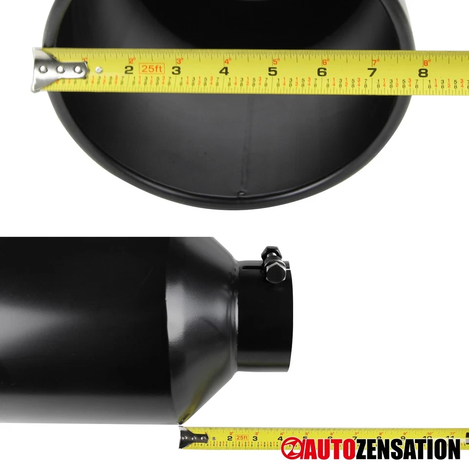 Black 5" X 8" X 15" Stainless Steel Slant Tip Bolt On Diesel Exhaust Tip Foto 2 de 4