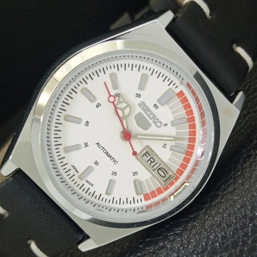 REFURBISHED SEIKO 5 AUTOMATIC 6309A VINTAGE JAPAN MENS WHITE WATCH a441799-1