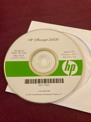 HP OfficeJet J3600 PRINTER DRIVERS CD Windows 2000, XP, Vista, Mac OS X