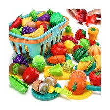 70 PCS Cutting Play Food Toy for Kids Kitchen, Pretend Fruit V... Fast USA SHIP