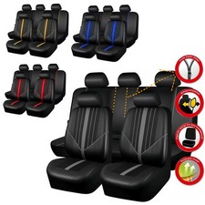 For Nissan Leather Car Seat Covers Full Set 5-seats Front Rear Protector Cushion