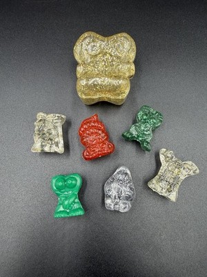 Gogos Crazy Bones Transparent Glitter Characters - Set of 7 Lot