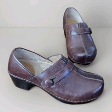Dansko Brown Leather Clogs Comfort Career Shoes EU 36 Occupational Medical Shoes