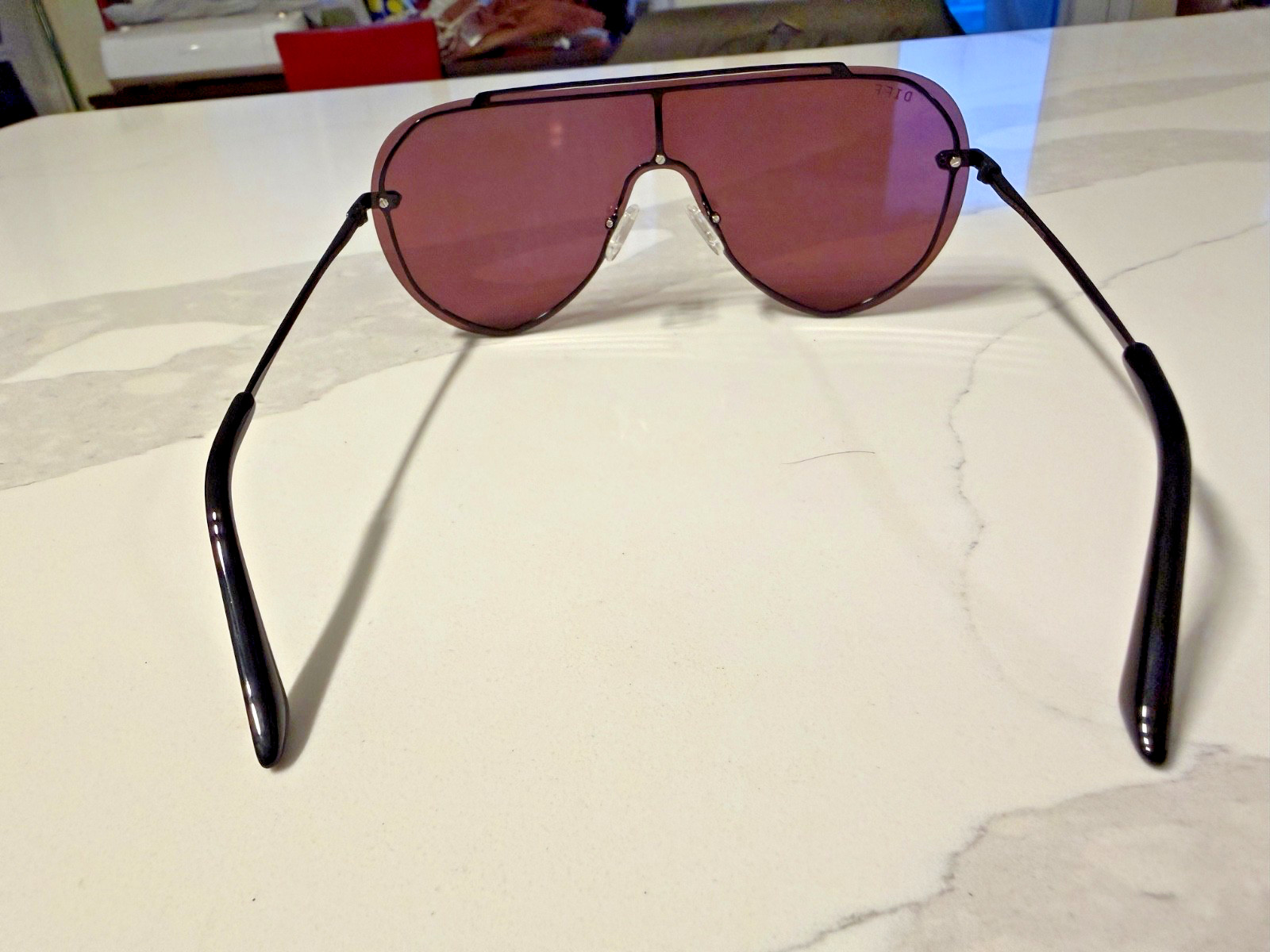 Diff Eyewear Imani Black Frame Aviators, EUC - image 4