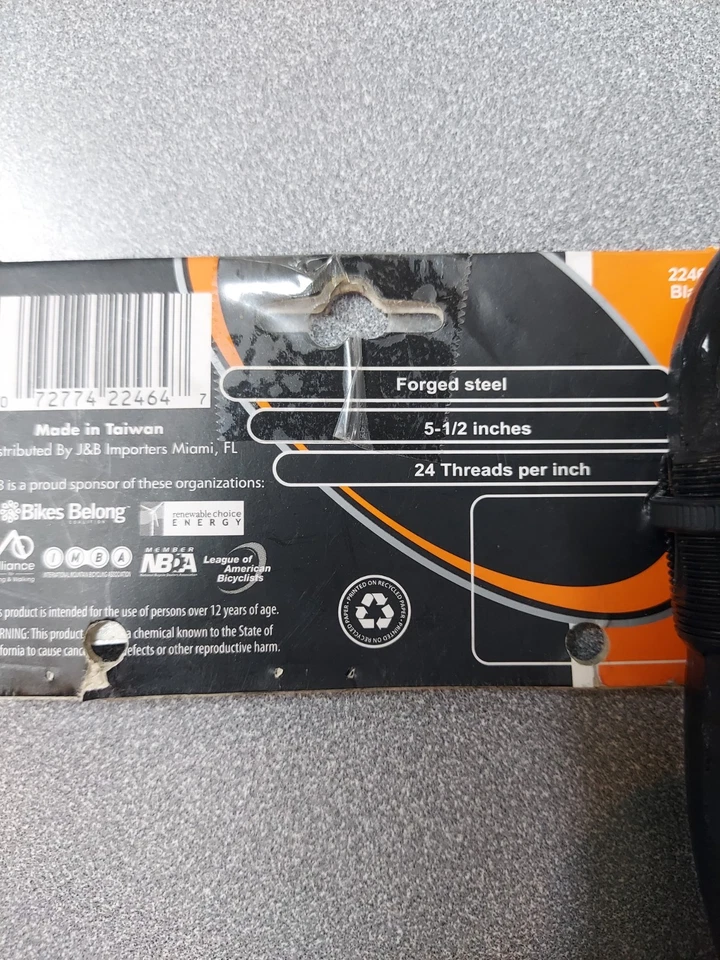 Brazo de manivela de acero Sunlite de una pieza 5-1/2 pulgadas 24 tpi negro 22464 Foto 3 de 3