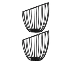  2pcs Industrial Lampshade E14 Bulb Covers - Farmhouse Metal Wire Cage for