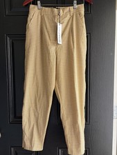 Minkpink Boutique Yellow Tattersall Checkered Women’s Pants NWT So Cute!!! 