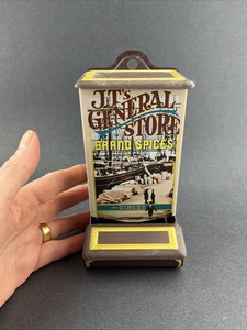 Jasco Tin Metal Match Box Holder Wall Mount General Store Ginger Spice Vintage