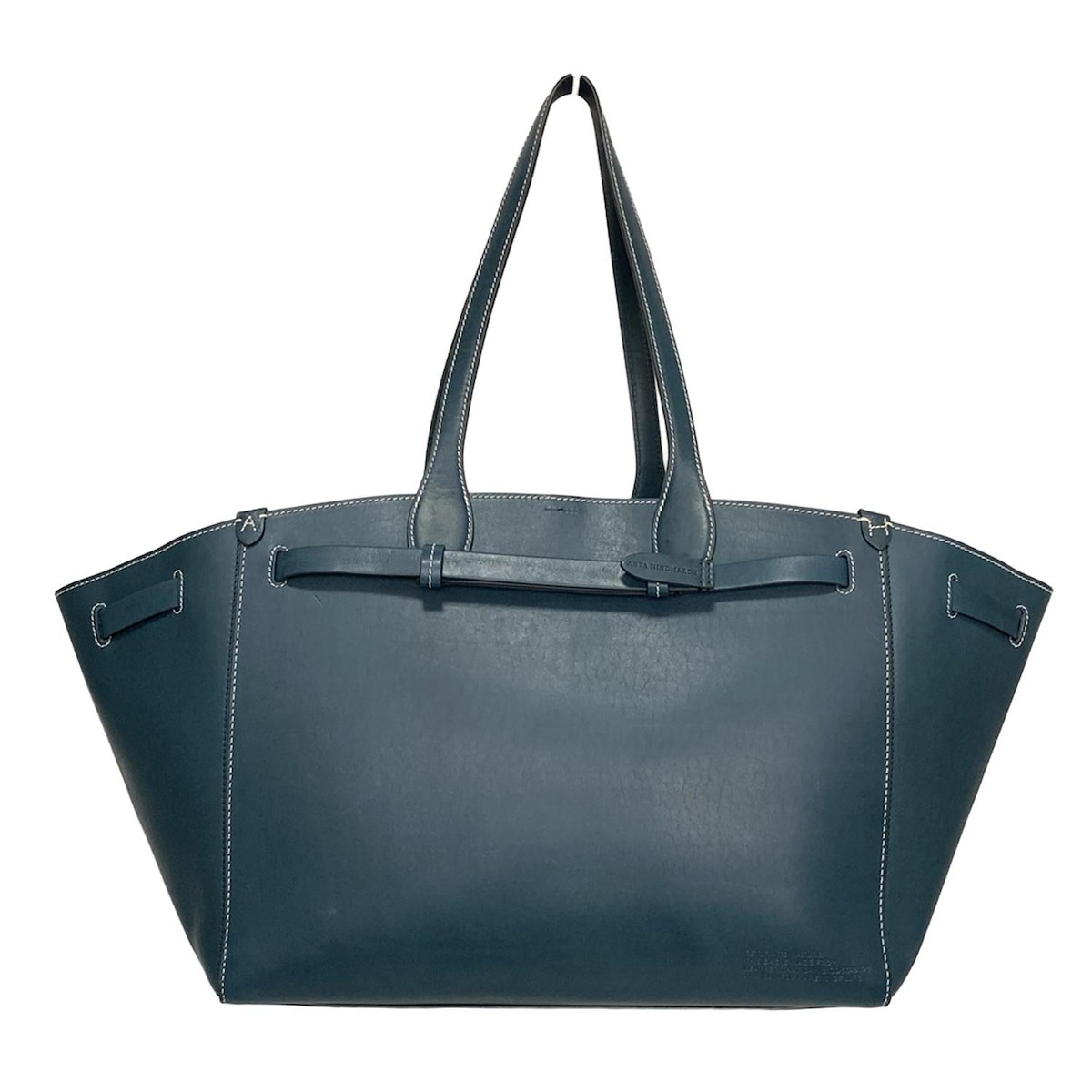 Anya Hindmarch Tote Bag Return To Nature Navy Leather Used