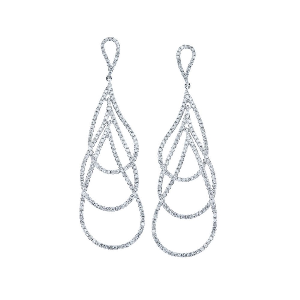 LXR 14k Weigold Triple Pear Shaped Dangle Diamant Ohrringe 2524890₽