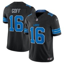 Men's 16 Jared Goff Black Player SportShirt Adult - All Stitched