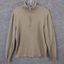 The North Face 1/4 Zip Pullover Fleece Sweater Mens Medium Heathered Beige Mock