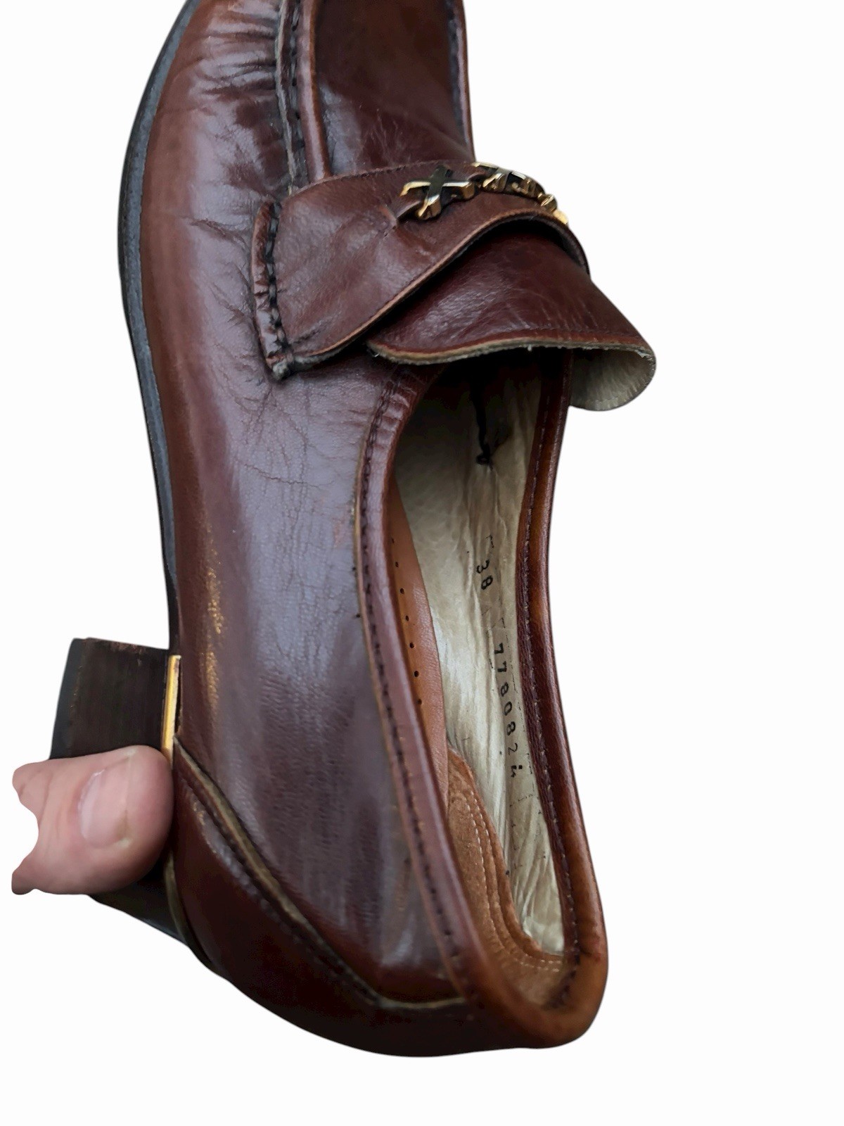 Vintage Mr. Elf Universal Brown Leather Heeled Loafers 70’s (Size 38) image 3
