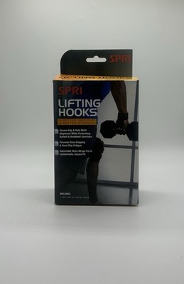 New SPRI Weight Lifting Metal Hooks Training Deadlift Wrist Support Wrap