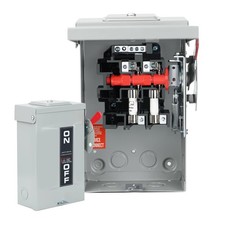 2P 30A 110-240V Fusible Heavy Duty AC Disconnect Safety Switch w Fuses