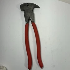 Vintage 10.5 Inch Unbranded Fencing Pliers Red Rubber Grip