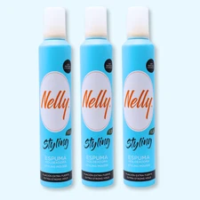 Nelly Extra Strong Styling Mousse – 10.14 oz, Maximum Volume & Control (3-Pack)
