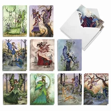 20 Assorted Blank Cards (10 Designs, 2 Each) - Fantastic Faeries AM3367OCB-B2x10