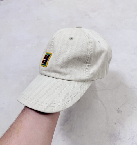 Vintage Nike Challenge Court Baseball Cap Tennis Striped Beige One Size - 第 1/16 張圖片
