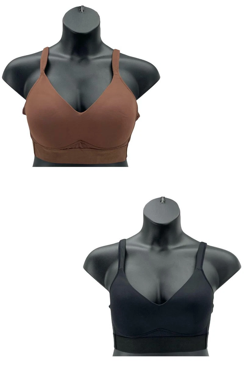 Rhonda Shear Molded Cup Bra w/ Mesh Detail Espresso/Black - Set of