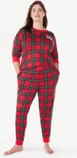 Joyspun 2X NWOT Women Long Sleeve Holiday Gift Cozy Pajama Set 3-Piece Red plaid