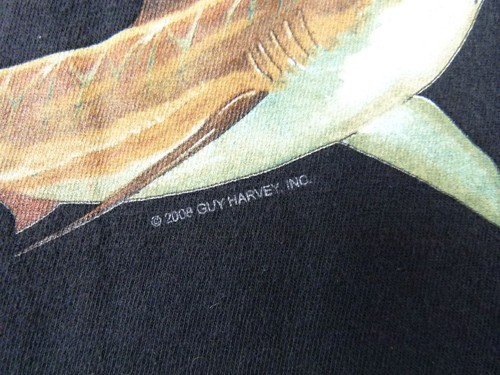 Guy Harvey Herren T-Shirt Medium schwarz Pirat Totenkopf 2008 mit Tasche - Bild 6 von 7