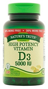 Details About Natures Truth High Potency Vitamin D3 5000 Iu 130 Count Pack Of 3