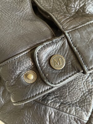 ANDREW MARK NEW YORK First Class Black Premium Leather Zip Bomber