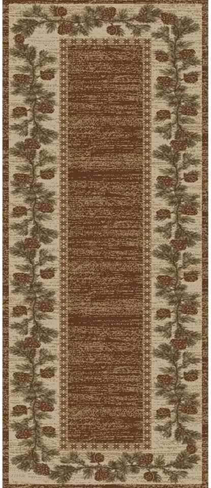 Alfombra de campo abierto Rustic Lodge, cono de pino, 63" de ancho x 87" de largo, multi 6708 Foto 4 de 4