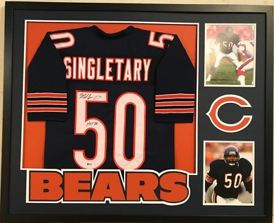 FRAMED MIKE SINGLETARY AUTOGRAPHED SIGNED INSCRIBED CHICAGO BEARS