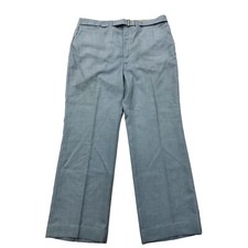 Vtg 70's Men Baby SKY BLUE MoD BELTED Retro Pants Bell Bottoms Disco Trousers