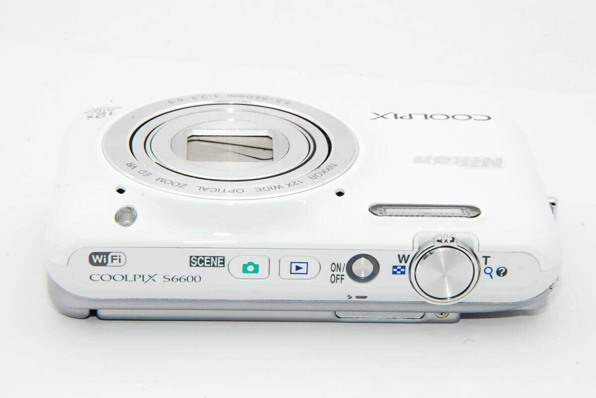 Nikon Coolpix S6600 Compact Digital Camera White 16MP 12 x Nikon Coolpix S6600 Compact Digital Camera White 16MP 12 x