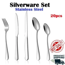 20 Pcs Silverware Set Stainless Steel Kitchen Utensil Service For Home Hotel New