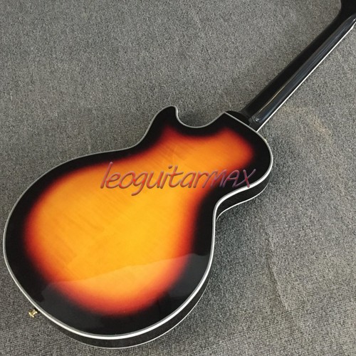 Guitarra Eléctrica LP de Cuerpo Semi Hueco 3TS Parte Superior de Arce Flameado Diapasón Negro Agujero F - Imagen 6 de 9