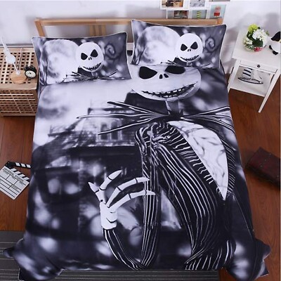 3D Nightmare Before Christmas Duvet Cover Sets, Jack Decor, 100% Microfiber G...