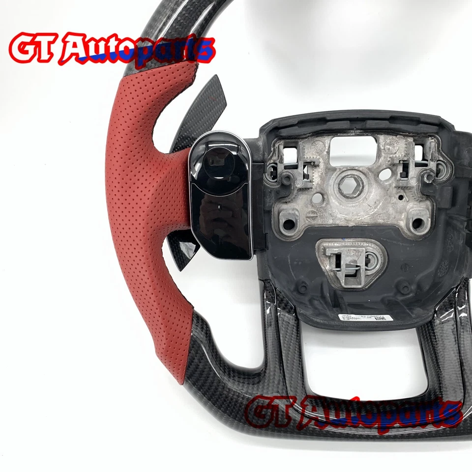 Volante de fibra de carbono apto para Land Rover Range Rover SVR con palancas de cambio Foto 3 de 4