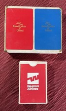 Vintage Western & United Airlines Playing Cards. Twin Pack And A Single Deck