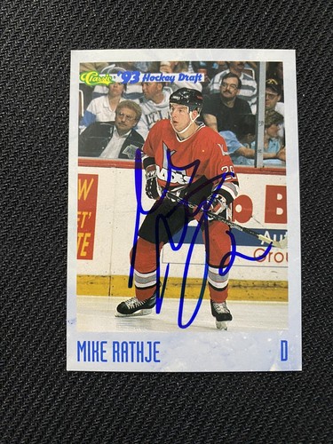 1993 Classic Hockey #145 Mike Rathje Autograph San Jose Sharks Auto | eBay