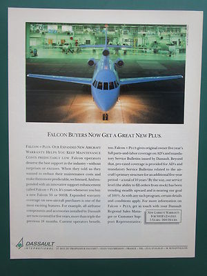 6/1992 PUB DASSAULT INTERNATIONAL FALCON PLUS + FALCON 900B 50 ORIGINAL AD