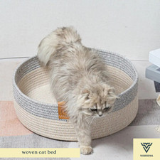 Woven Cat Bed  Cotton Rope Cat Basket  Stylish  Cozy Cat Lounger