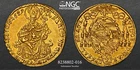 1659, Salzburg, Guidobald von Thun. Rare Gold 1/2 Ducat Coin. NGC AU-58!
