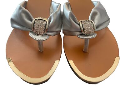 silver flat dress sandals for wedding Top Moda 8 Silver Jeweled Thong Sandals Flats Fancy Party Dressy Wedding  Comfort